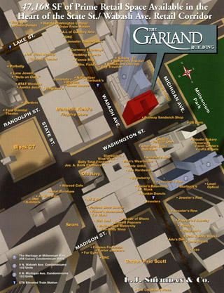 Brochure for The Garland building, an office building in downtown Chicago