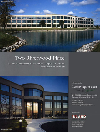 One Riverwood Place, a class A office building in Pewaukee, WI