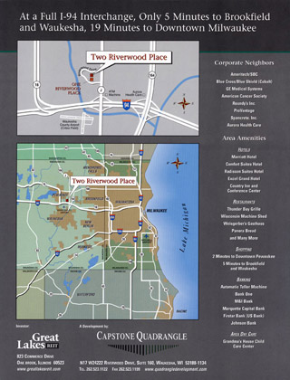 One Riverwood Place, a class A office building in Pewaukee, WI